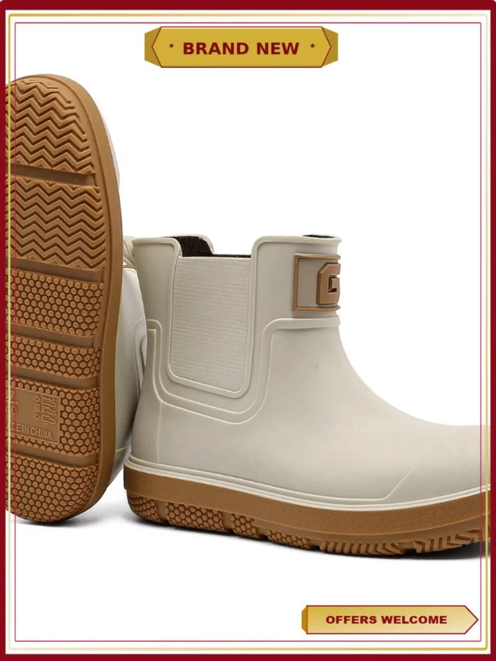 Waterproof Rubber Chelsea Rain Boots Men Women Unisex